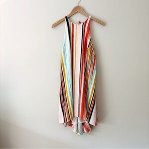 Massimo Multicolor Striped High-Low Dress